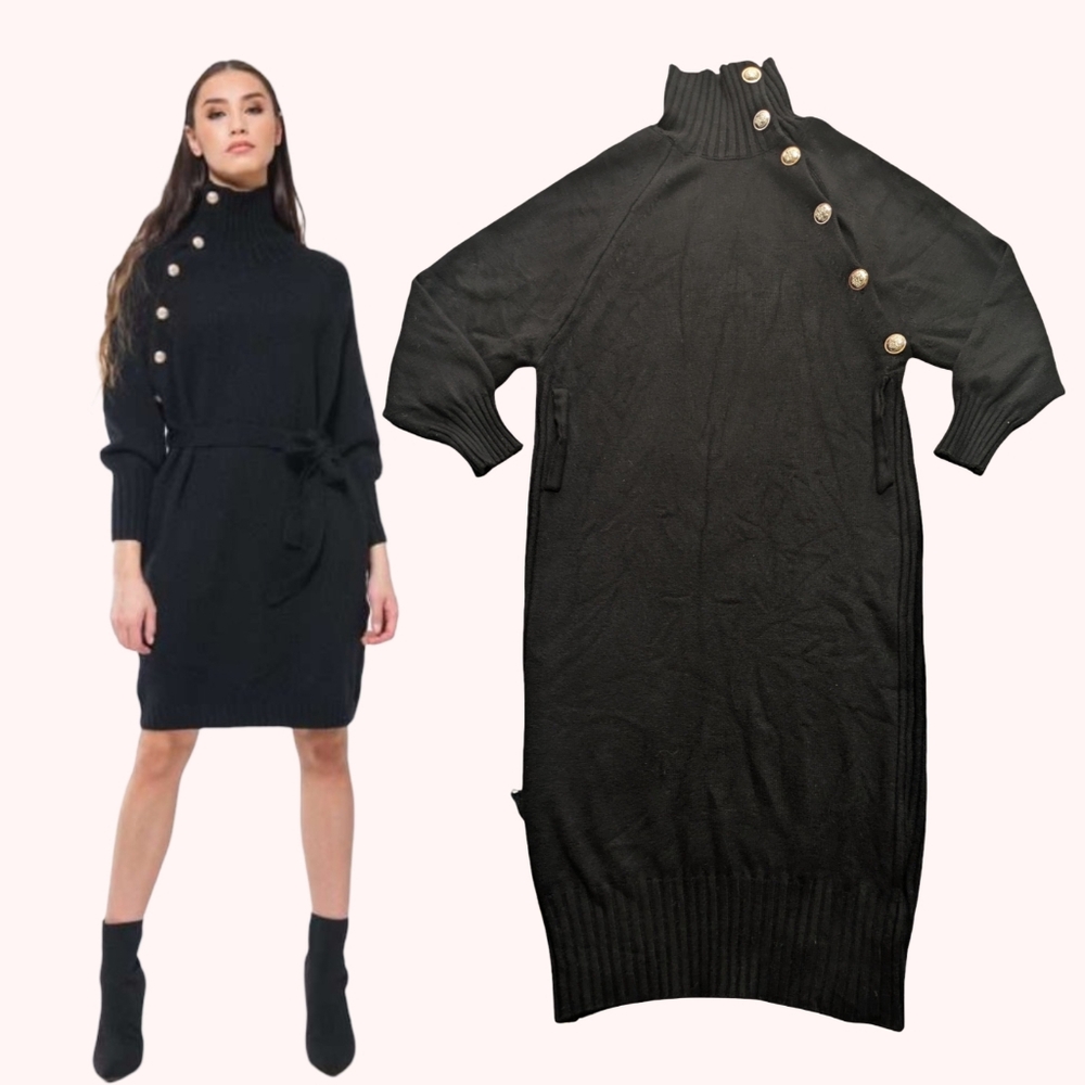 J.ING Sweater Dress NWT Ribbed Coleman Sleeve Below Knee Dress